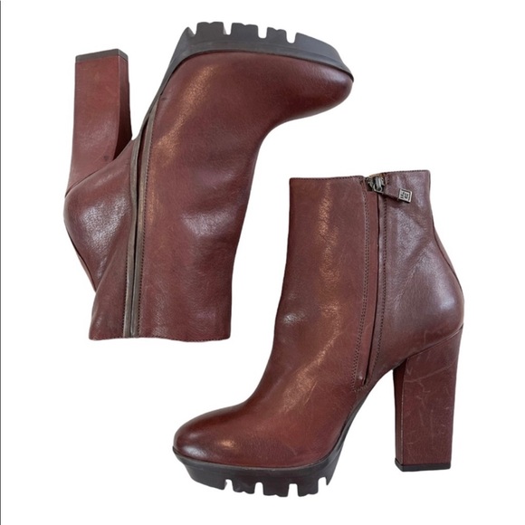 SOLD Alberto Fermani Whiskey Leather High Heel Ankle Boots - Picture 2 of 10